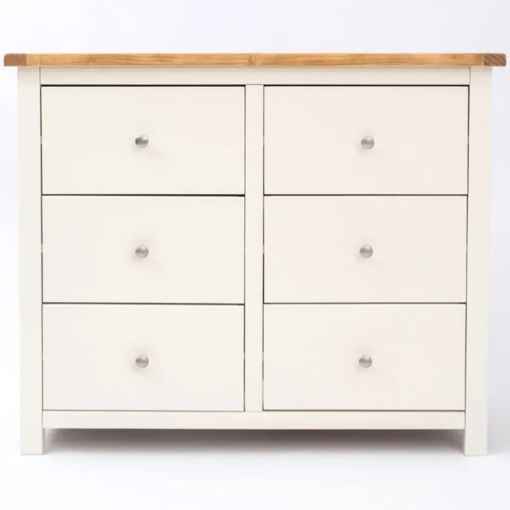 Maggiori 6 Drawer Chest of Drawers - White, Pine