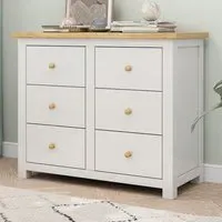 Maggiori 6 Drawer Chest of Drawers - White, Pine Wood