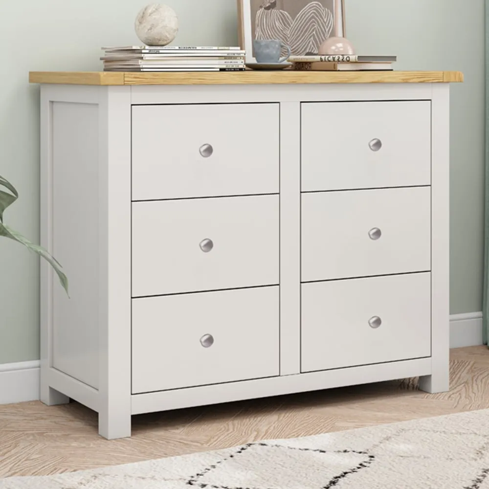 Maggiori 6 Drawer Chest of Drawers - White, Pine