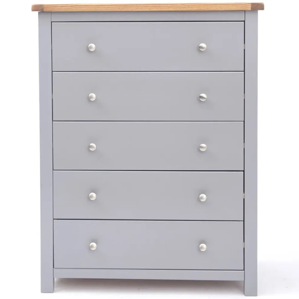 Mirano 5 Drawer Chest of Drawers - Grey