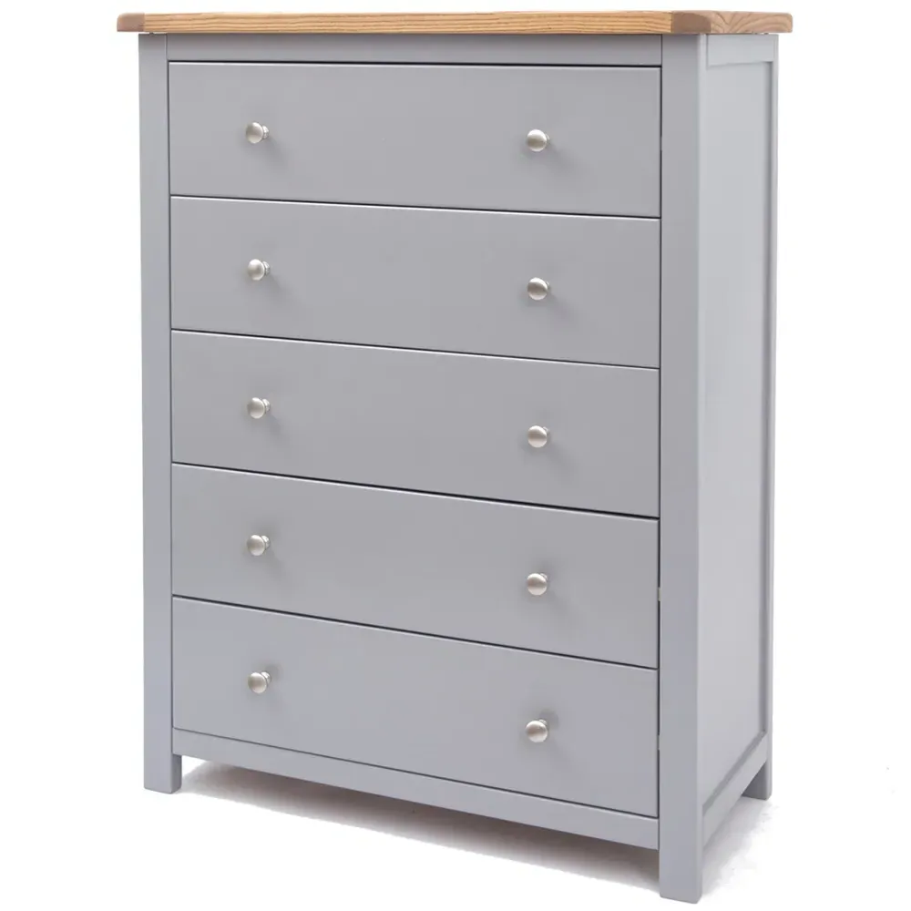 Mirano 5 Drawer Chest of Drawers - Grey