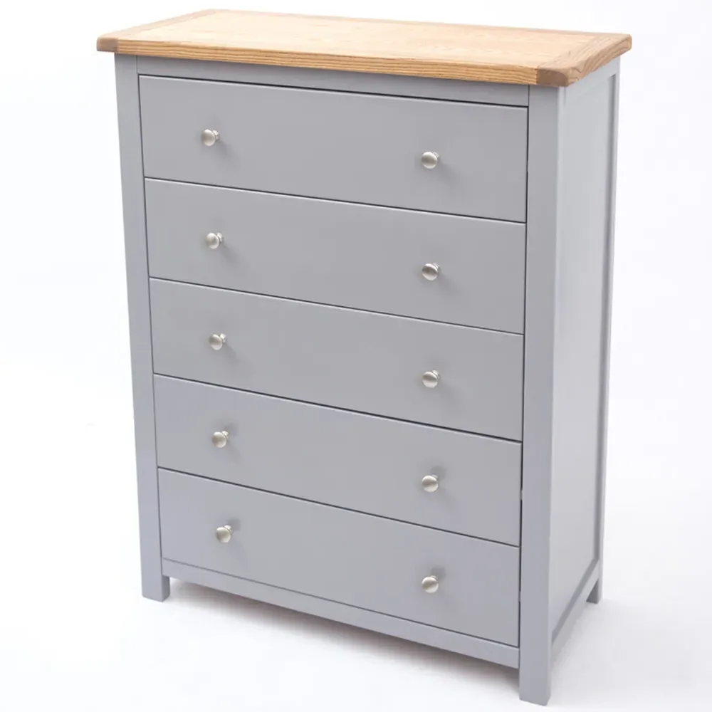 Mirano 5 Drawer Chest of Drawers - Grey
