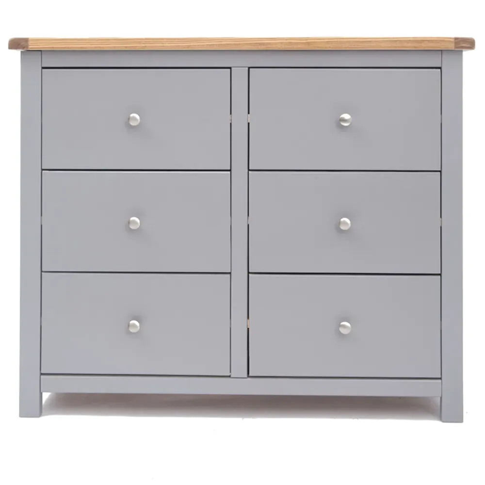 Mirano 6 Drawer Chest of Drawers - Grey