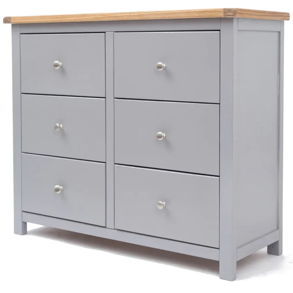 Mirano 6 Drawer Chest of Drawers - Grey