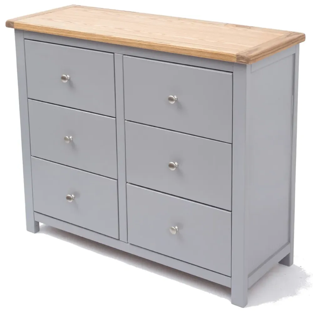 Mirano 6 Drawer Chest of Drawers - Grey