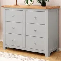 Mirano 6 Drawer Chest of Drawers - Grey