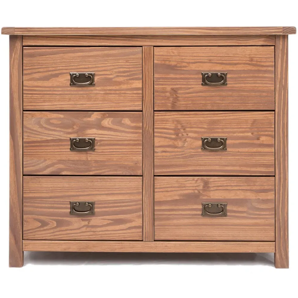 Padua 6 Drawer Chest of Drawers - Brown, Pine