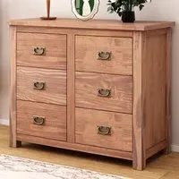 Padua 6 Drawer Chest of Drawers - Brown, Pine