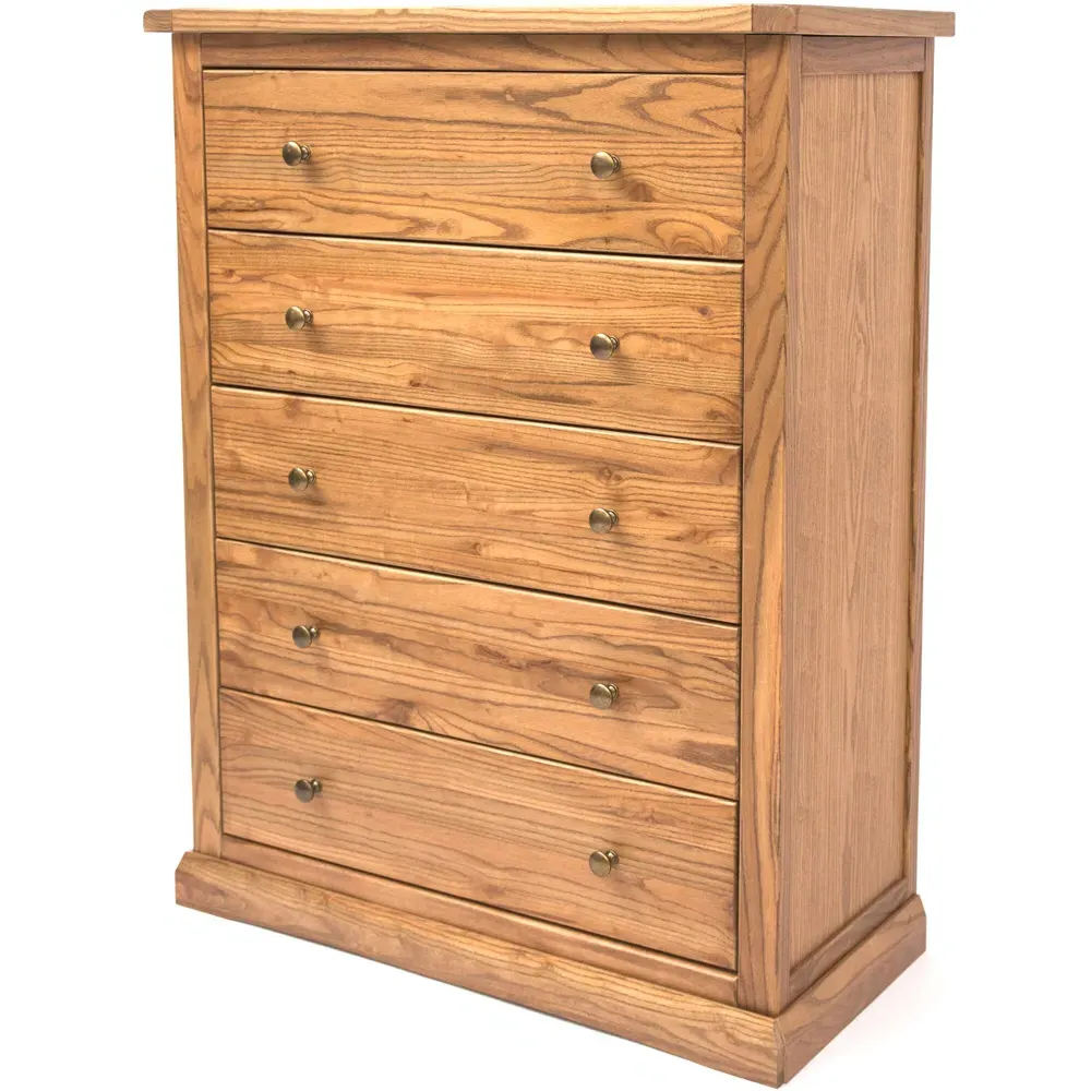 Salerno 5 Drawer Chest of Drawers - Brown