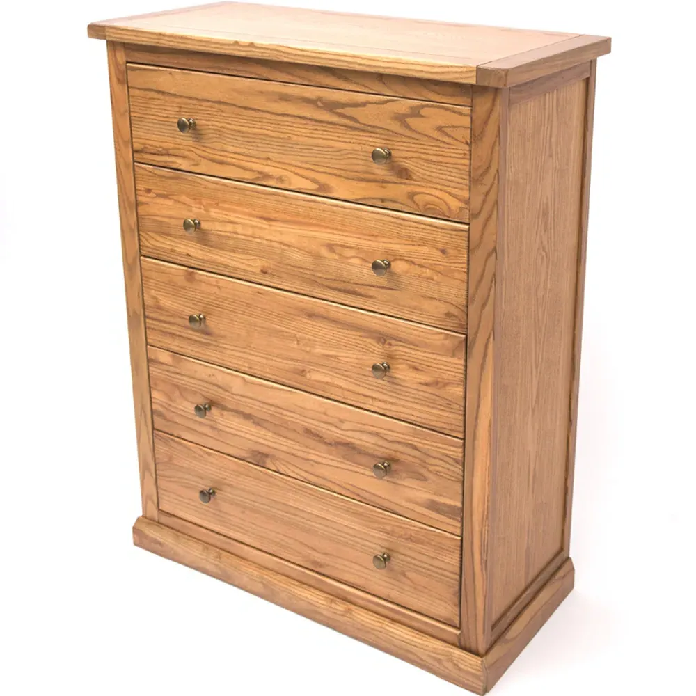 Salerno 5 Drawer Chest of Drawers - Brown