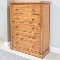 Salerno 5 Drawer Chest of Drawers - Brown