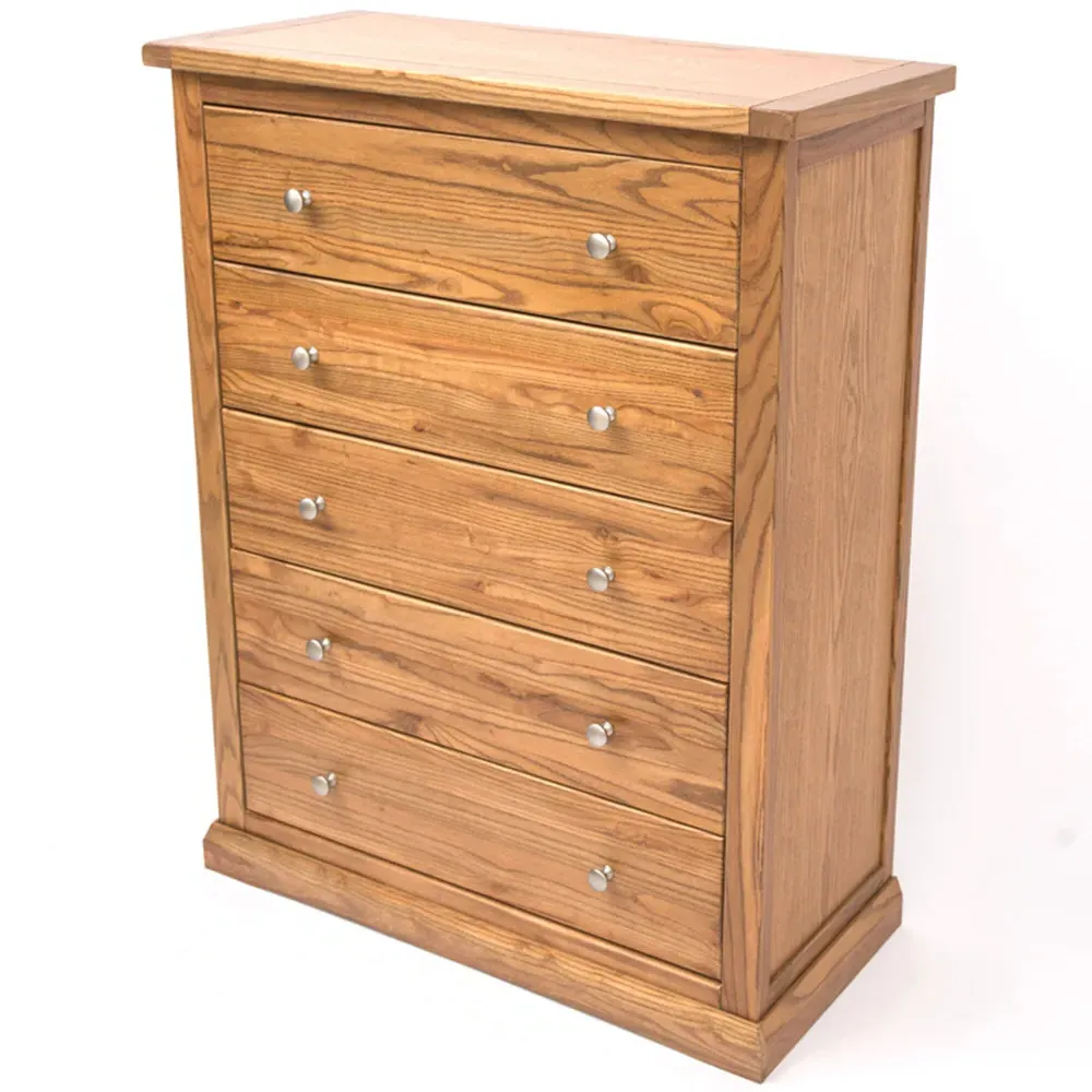 Salerno 5 Drawer Chest of Drawers - Brown