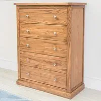 Salerno 5 Drawer Chest of Drawers - Brown