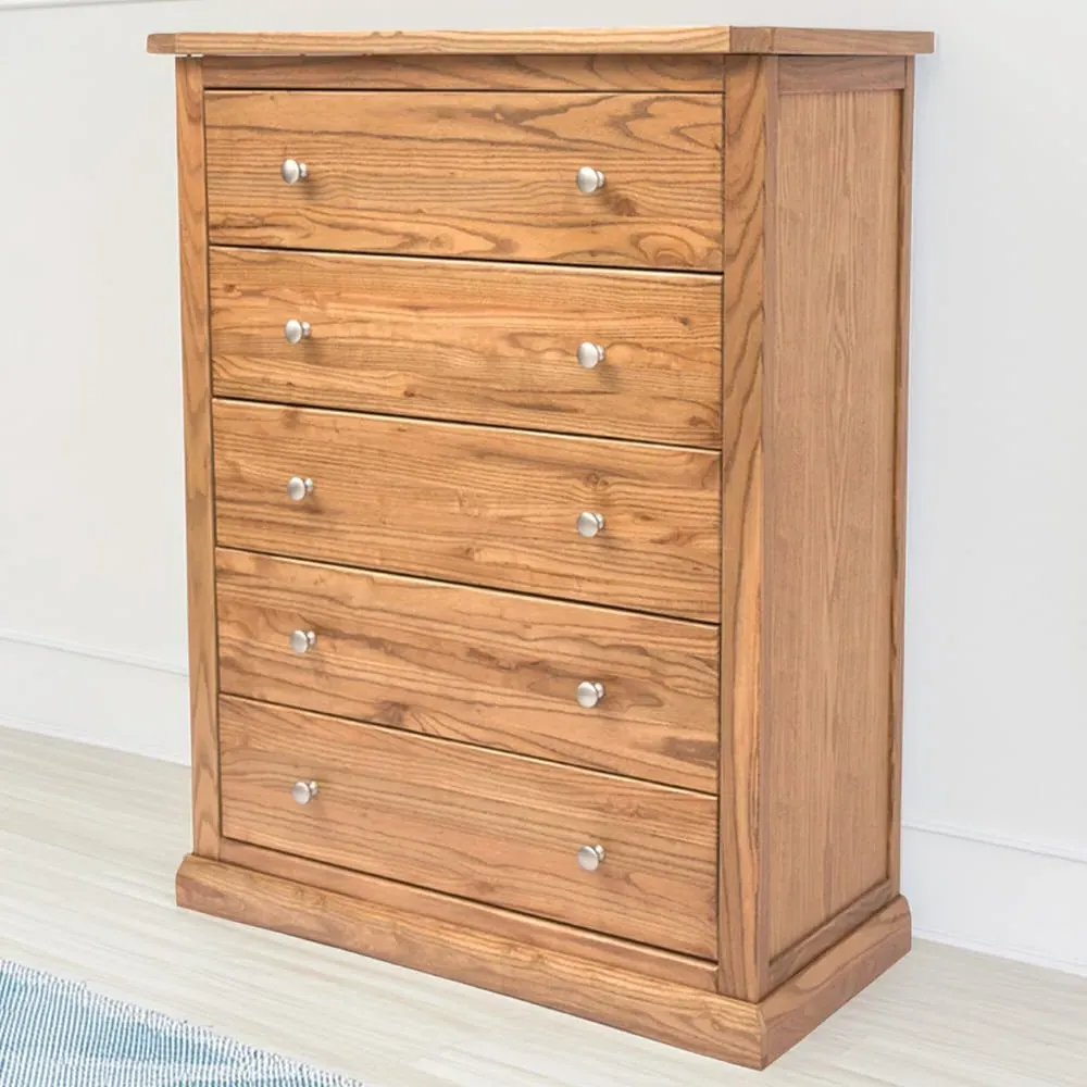 Salerno 5 Drawer Chest of Drawers - Brown image