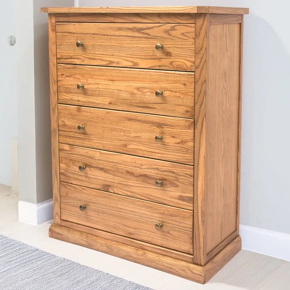 Salerno 5 Drawer Chest of Drawers - Brown image