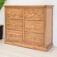 Salerno 6 Drawer Chest of Drawers - Brown