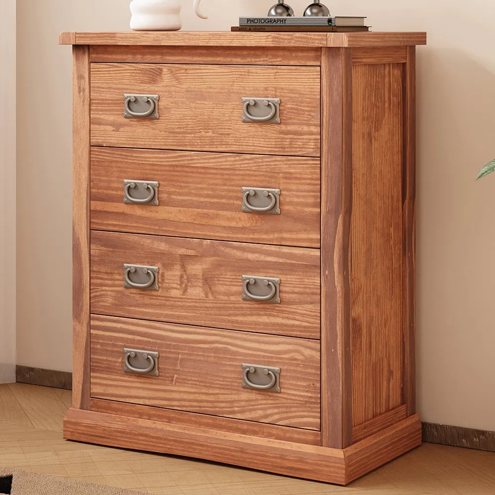 Tirolo 4 Drawer Chest of Drawers - Light Brown, Pine image