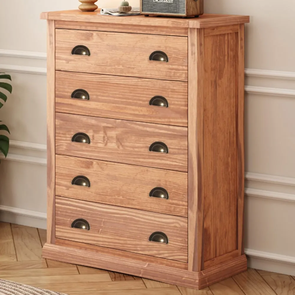 Tirolo 5 Drawer Chest of Drawers - Brown, Pine image