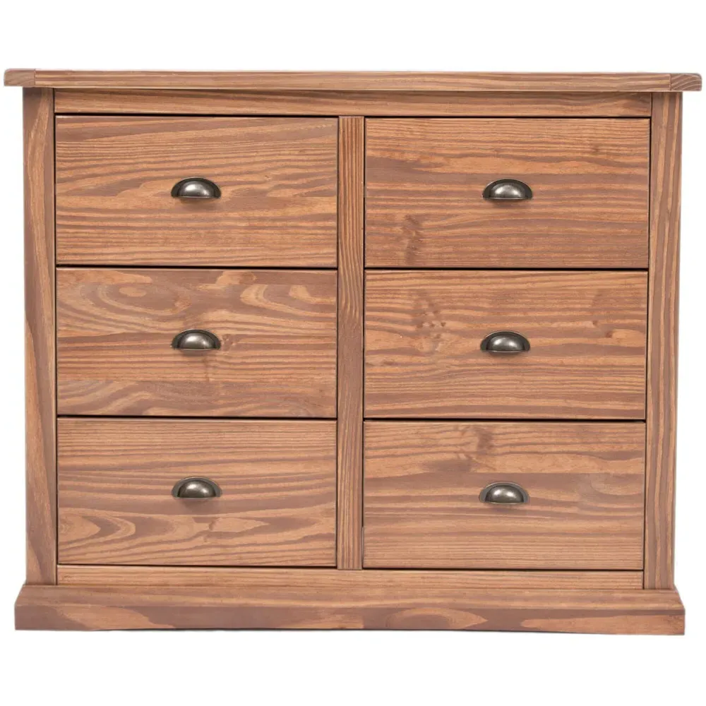 Tirolo 6 Drawer Chest of Drawers - Brown, Pine