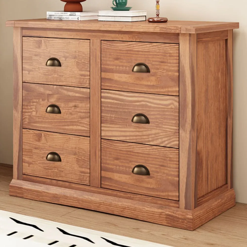 Tirolo 6 Drawer Chest of Drawers - Brown, Pine