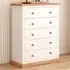 Trevi 5 Drawer Chest of Drawers - White, Pine Wood