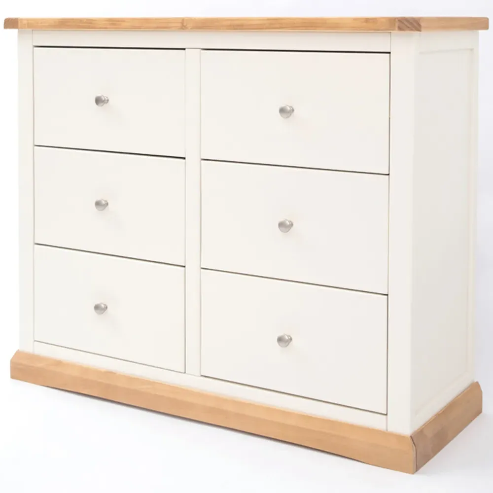 Trevi 6 Drawer Chest of Drawers - White, Pine