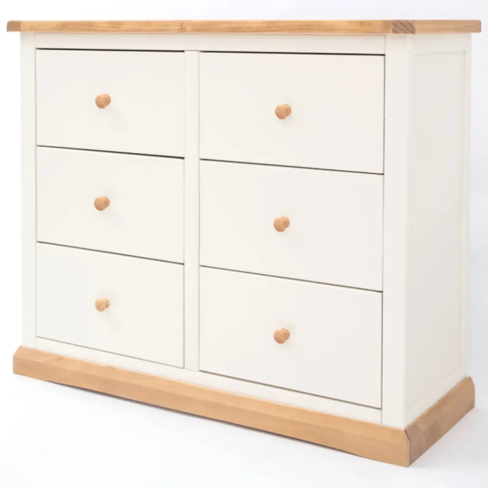 Trevi 6 Drawer Chest of Drawers - White, Pine Wood