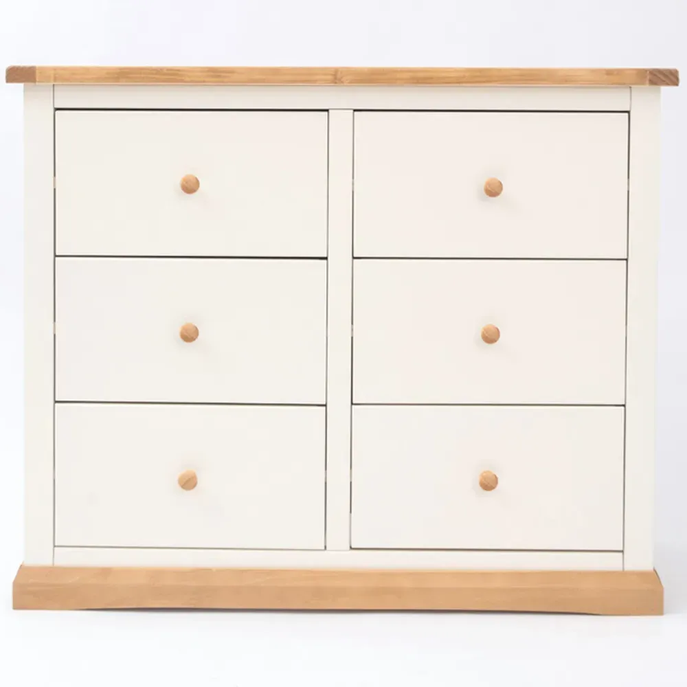Trevi 6 Drawer Chest of Drawers - White, Pine Wood