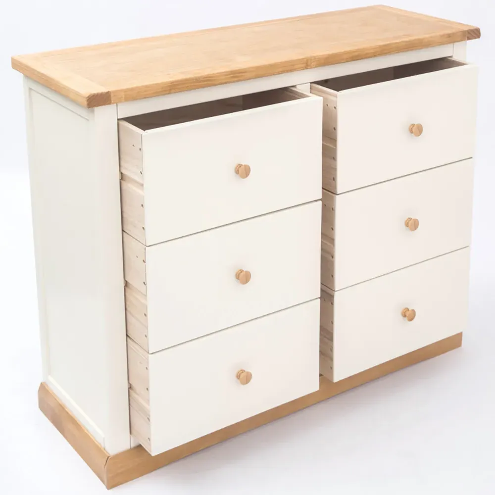 Trevi 6 Drawer Chest of Drawers - White, Pine Wood