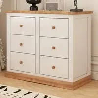Trevi 6 Drawer Chest of Drawers - White, Pine Wood