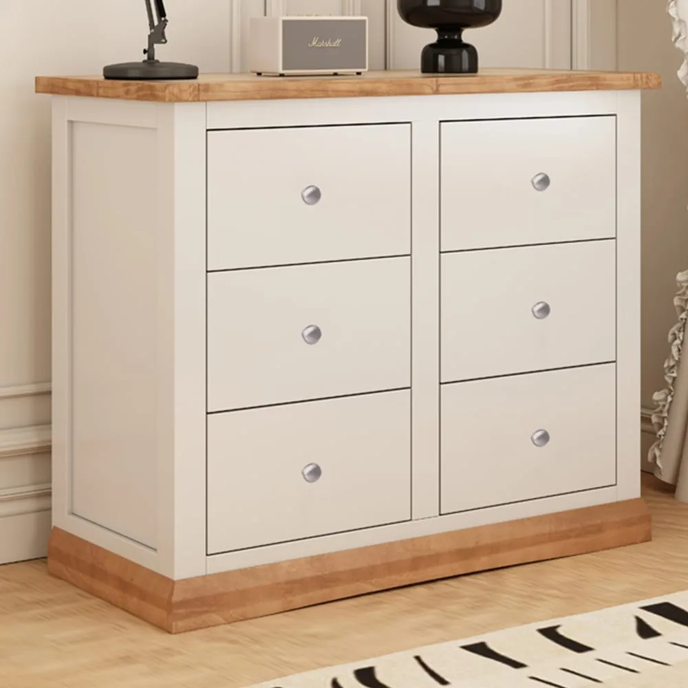 Trevi 6 Drawer Chest of Drawers - White, Pine