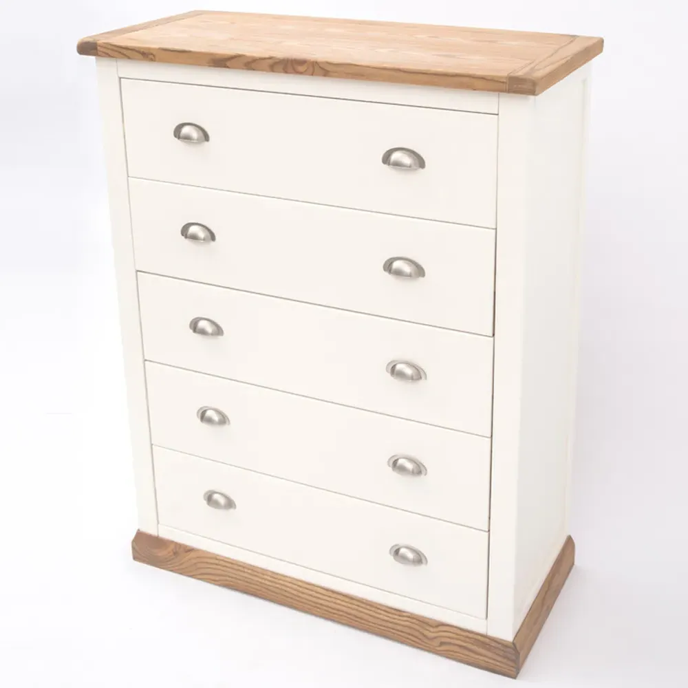 Tropea 5 Drawer Chest of Drawers - White