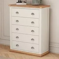 Tropea 5 Drawer Chest of Drawers - White
