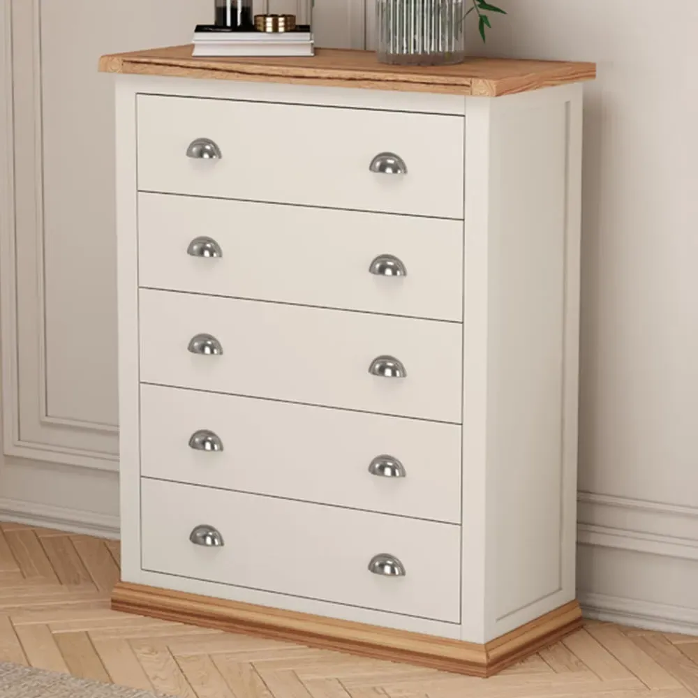 Tropea 5 Drawer Chest of Drawers - White image