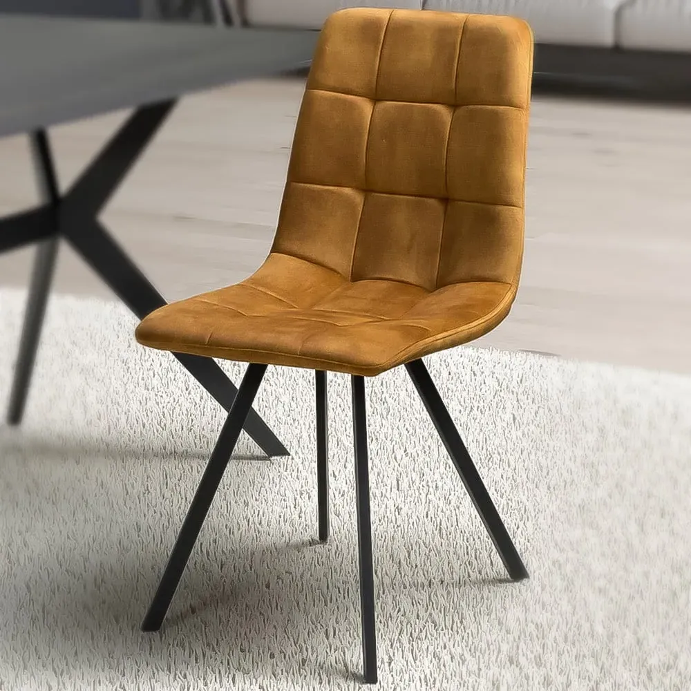 Set of 4 Velvet Dining Chairs - Bronze image