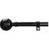 120-220cm Extendable Curtain Pole with Ball Finials - Black, Metal