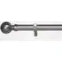120-220cm Extendable Curtain Pole with Ball Finials - Silver, Metal