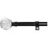 120-220cm Extendable Eyelet Curtain Pole - Black, Metal