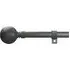 210-400cm Extendable Curtain Pole with Ball Finials - Grey, Metal