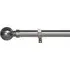 210-400cm Extendable Curtain Pole with Ball Finials - Silver, Metal