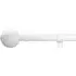 70-120cm Extendable Curtain Pole with Ball Finials - White, Metal