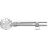 Extendable Metal Eyelet Curtain Pole with Crystal Finials - Silver