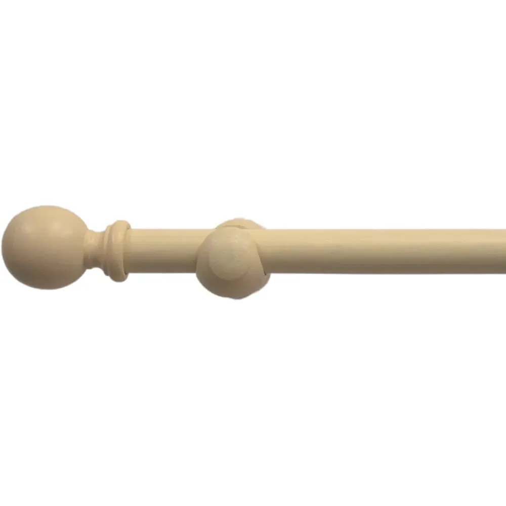 FX 120cm Eyelet Curtain Pole - Cream, Wood