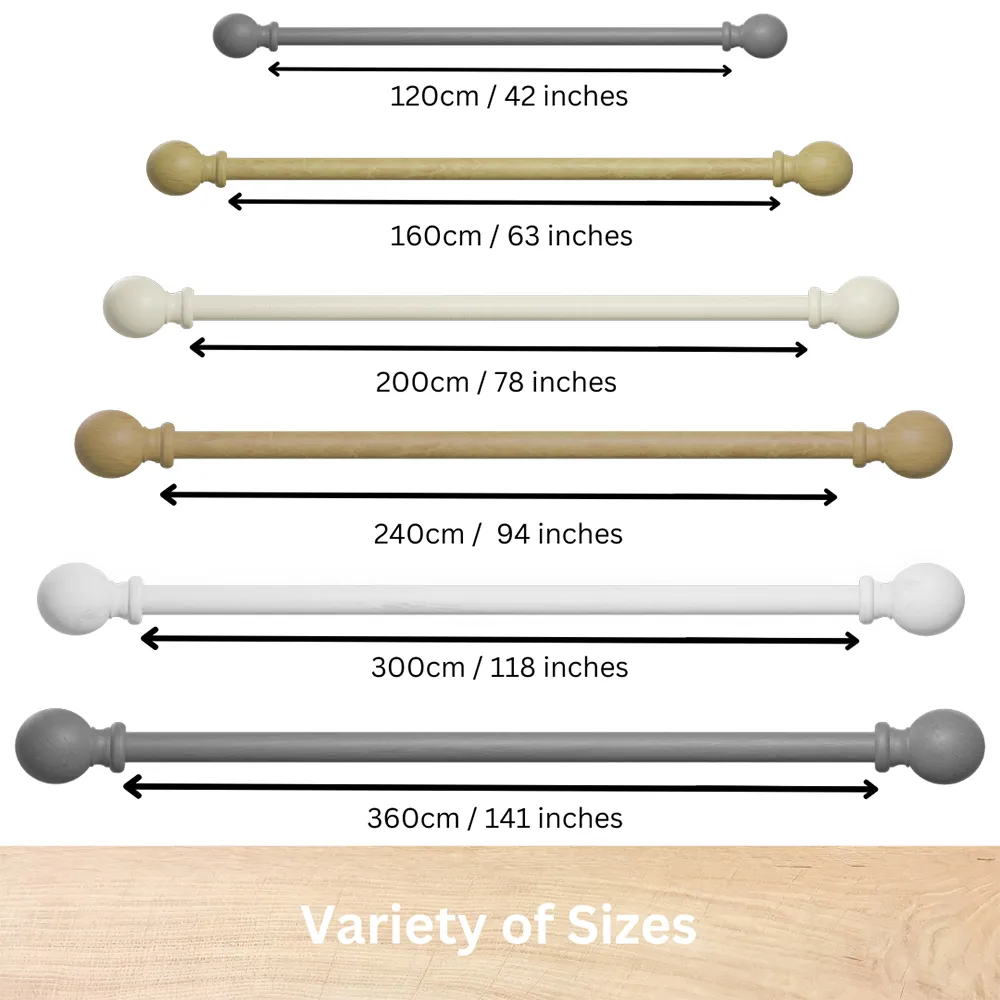 FX 240cm Eyelet Curtain Pole - Antique Pine, Wood