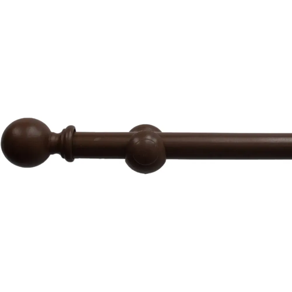 FX 240cm Eyelet Curtain Pole - Brown, Wood