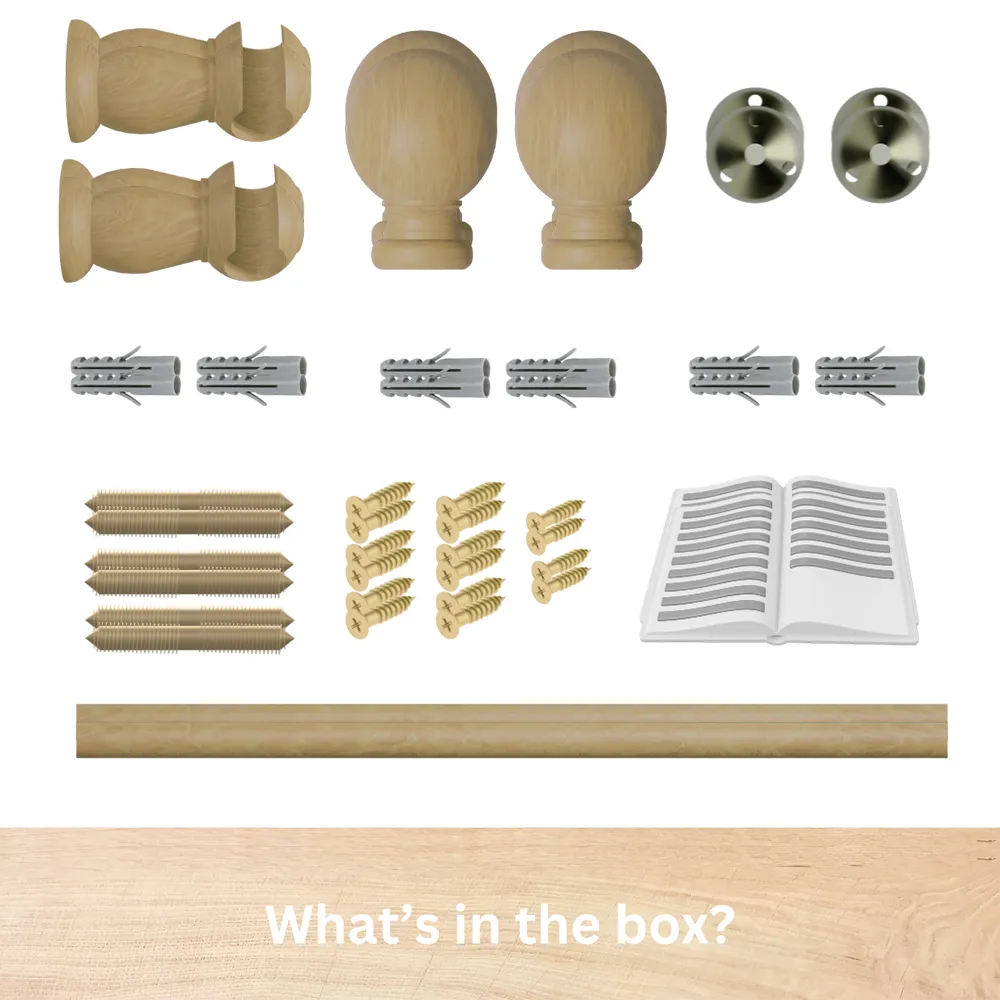 FX 240cm Eyelet Curtain Pole - White, Wood