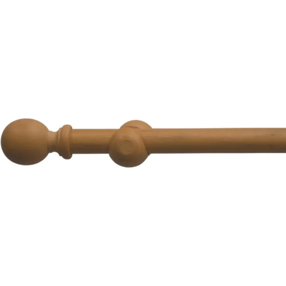 FX 300cm Eyelet Curtain Pole - Natural, Wood