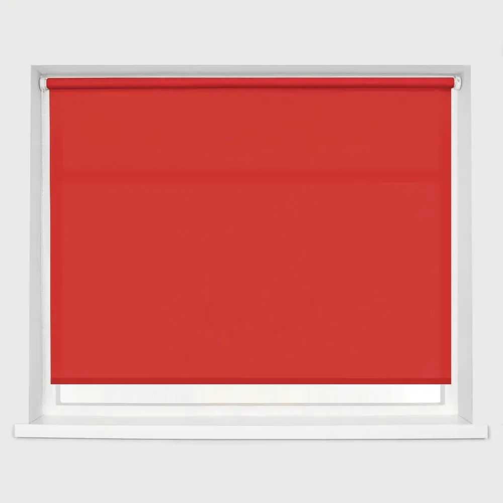 Straight Edge Roller Blind - Red
