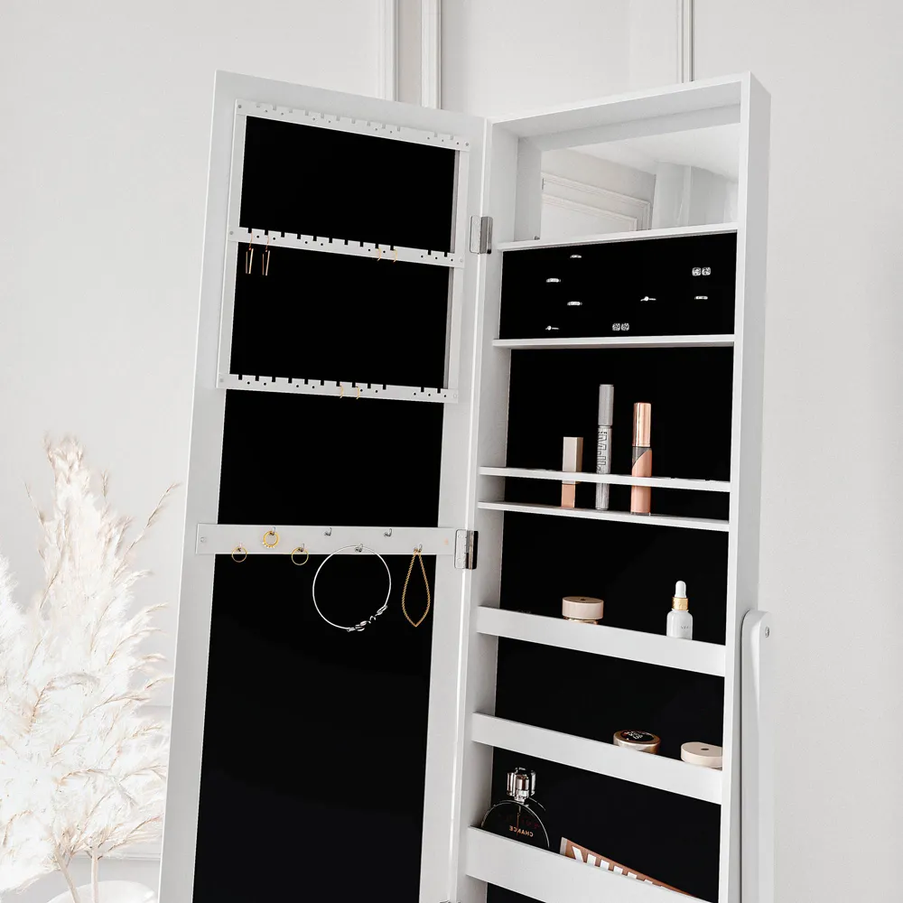 CARME Full Length Jewellery Mirror Cabinet - White