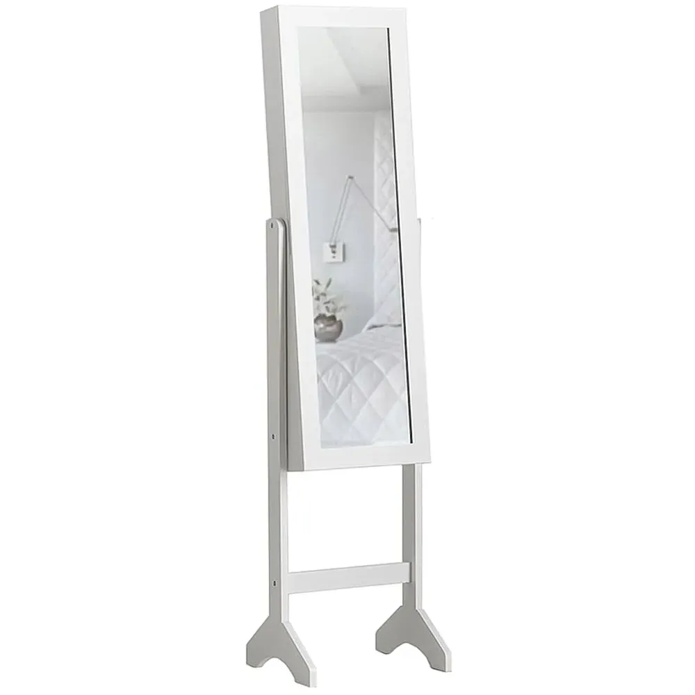 CARME Full Length Jewellery Mirror Cabinet - White image